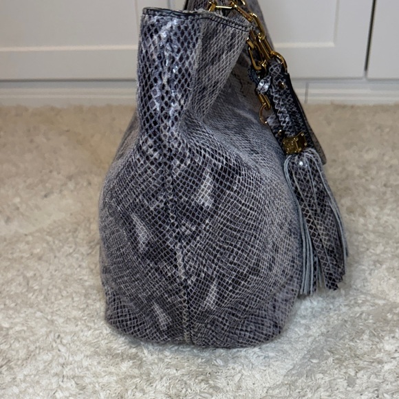 Tory Burch Thea Gray Snake Embossed Tote - Picture 8 of 16